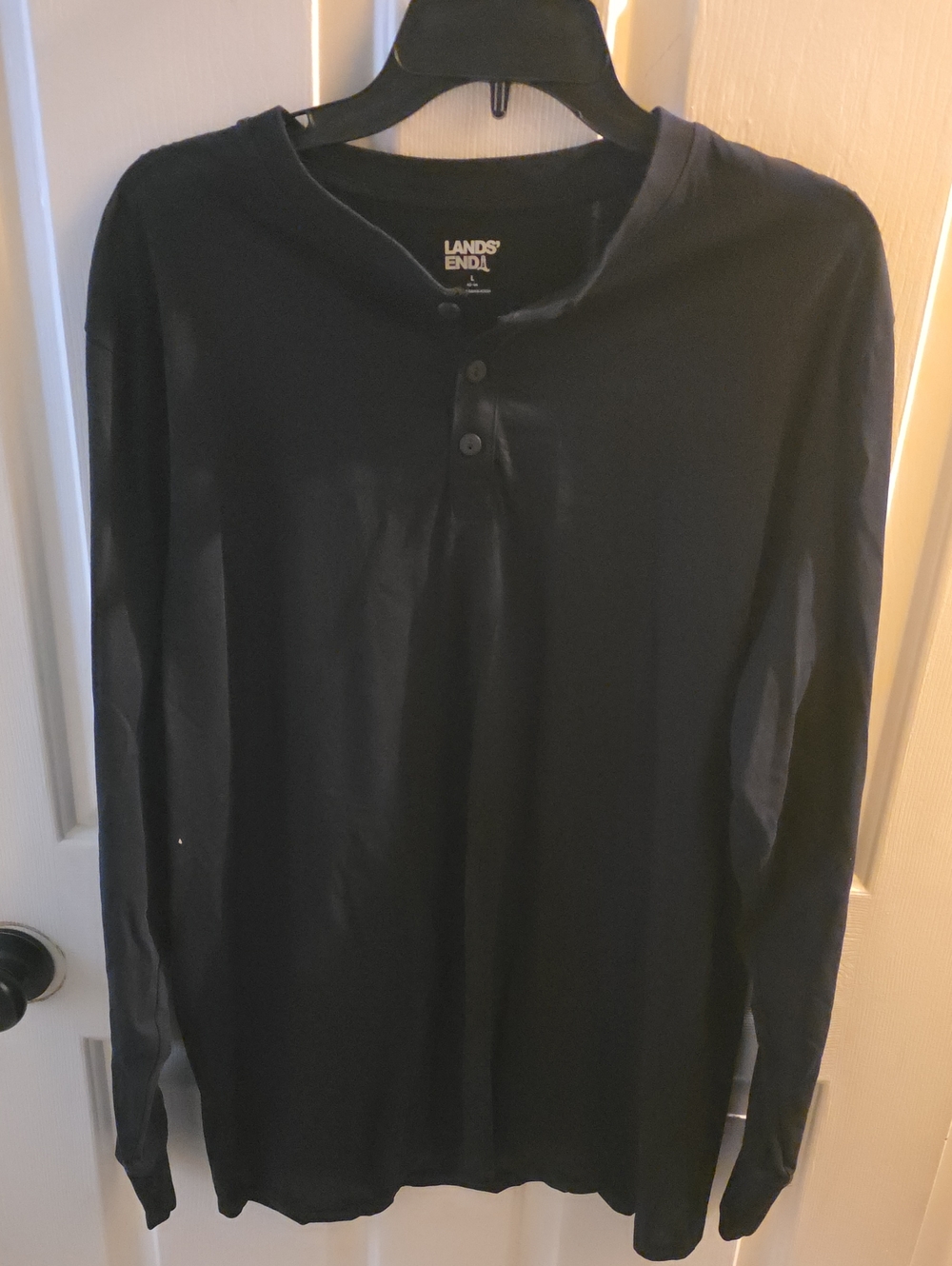 Lands' End Men's Dark Navy Long-Sleeve Henley